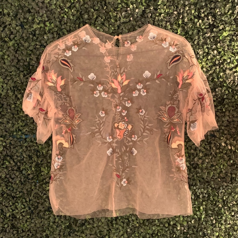 zara sheer top size S